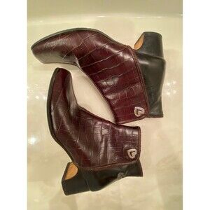 Brighton Godiva made in Italy Leather Dark Brown & Black Boots Size 6.5